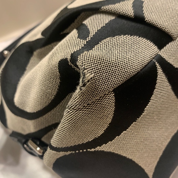 Coach Signature Brooke Shoulder Handbag Purse  14473M Black Ivory - Picture 6 of 16